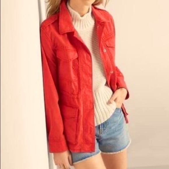 Gap Coral Snap Front Utility Jacket - Picture 1 of 9